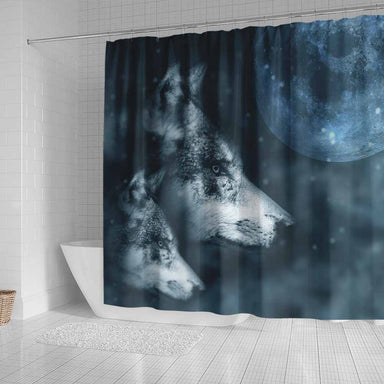 Grey Wolf And Pup Grey Wolf And Pup Shower Curtain