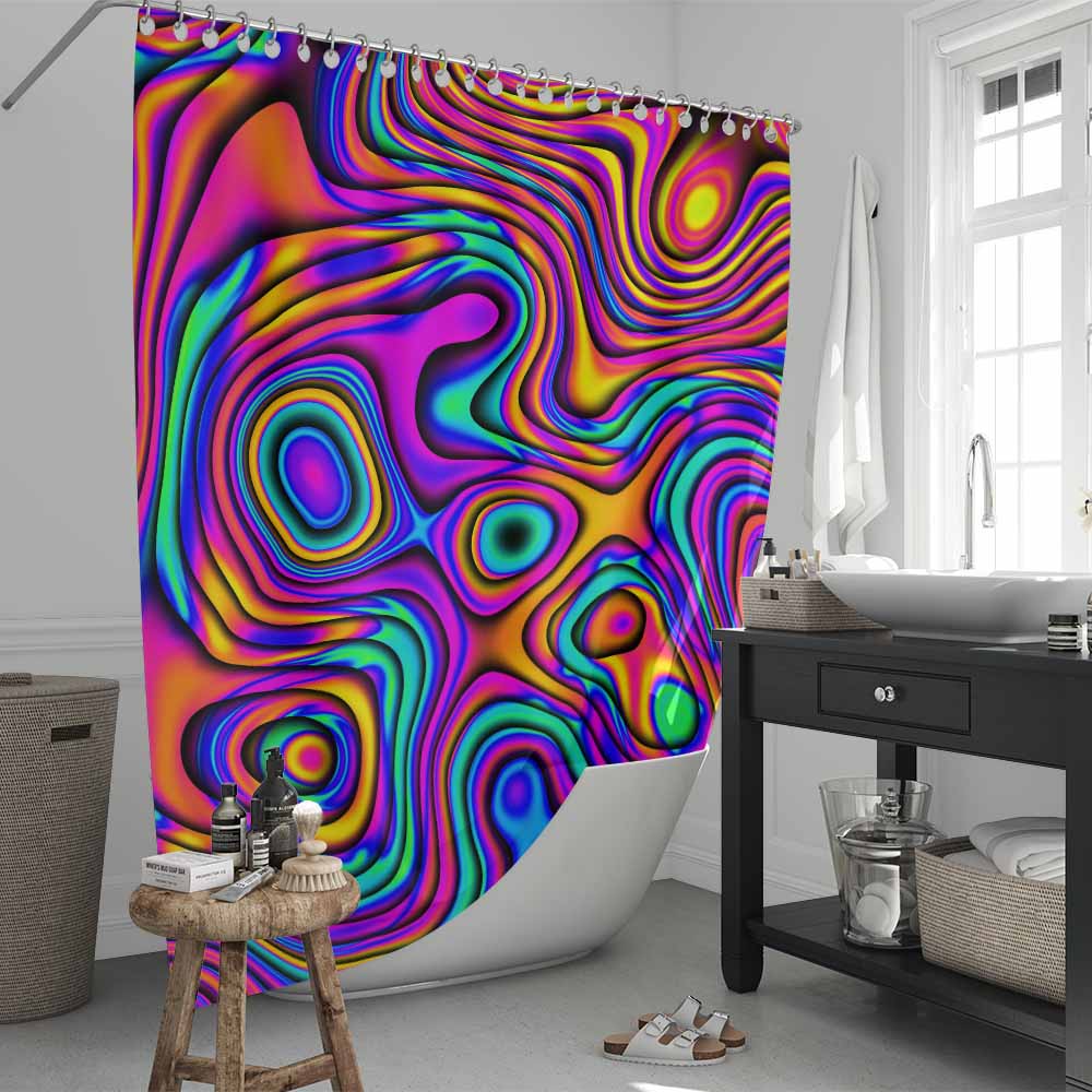 Marble Groovy Marble Shower Curtain