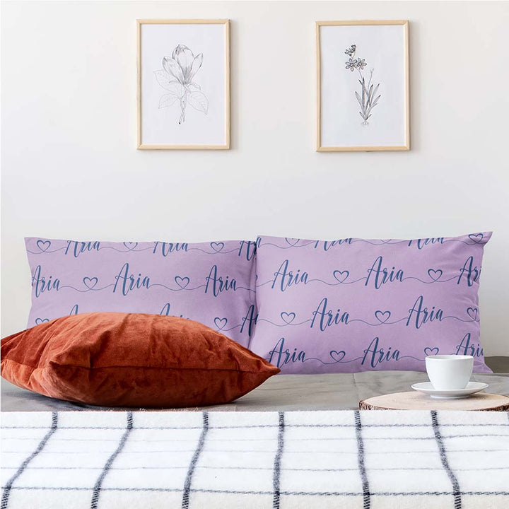 Personalised Heart Script Name Personalised Pillow Cases