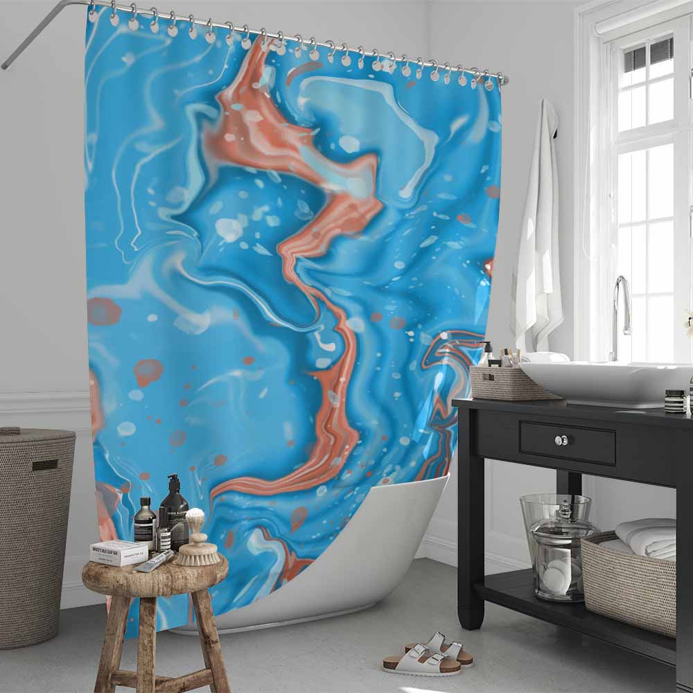 Marble Jervis Bay Marble Shower Curtain