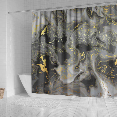 Marble Kiama's Black Marble Shower Curtain