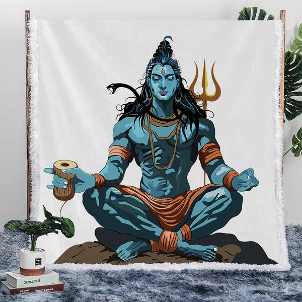 Lord Shiva Plush Sherpa Blankets Lord Shiva Blanket