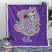 Personalised Plush Sherpa Blankets 75x100cm / Purple Magical Unicorn Personalised Blanket