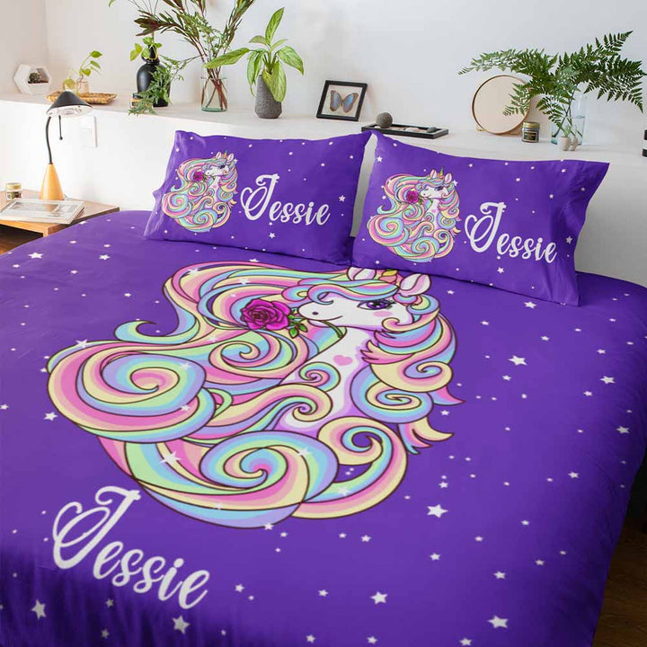 Personalised Magical Unicorn Personalised Quilt Cover Set