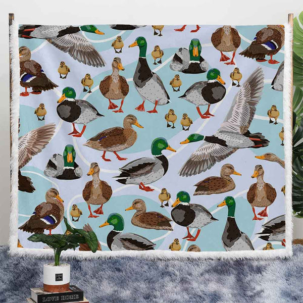 Mallard Ducks Plush Sherpa Blankets Mallard Ducks Blanket