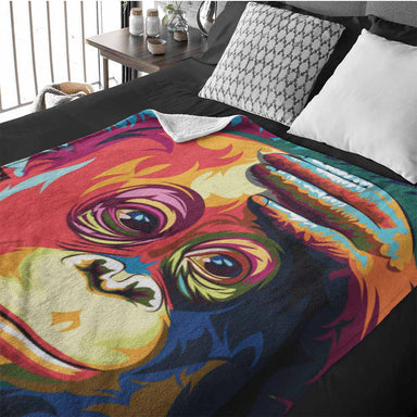 Melancholy Orangutan Melancholy Orangutan Squiffy Minky Blanket