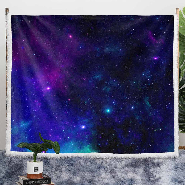 Midnight Galaxy Plush Sherpa Blankets Midnight Galaxy Blanket