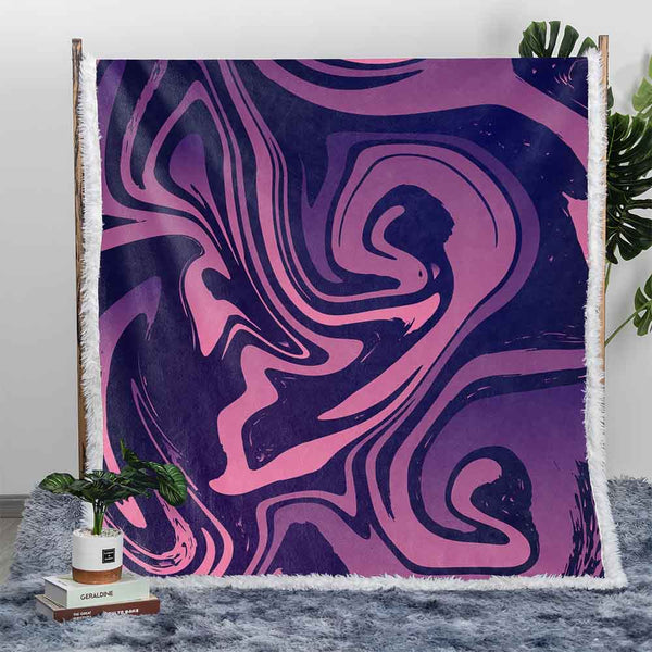 Marble Plush Sherpa Blankets Midnight Marble Blanket