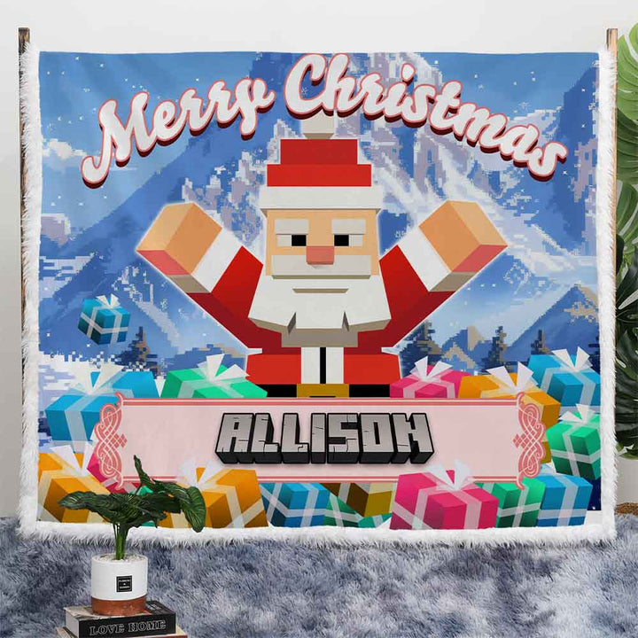 Personalised Plush Sherpa Blankets Minecraft Christmas Personalised Blanket