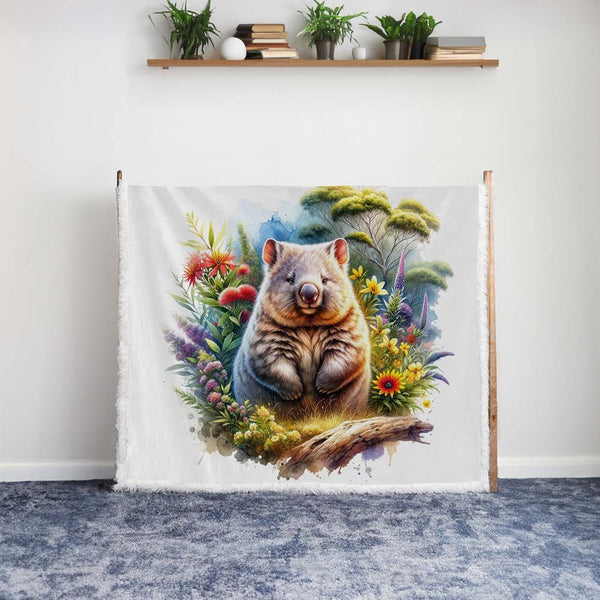 Wombat Plush Sherpa Blankets Mystical Wombat Blanket