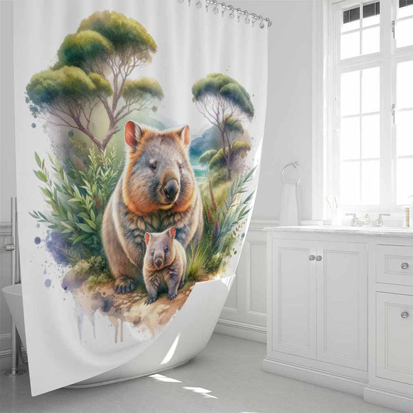Wombat Mystical Wombat Trails Shower Curtain