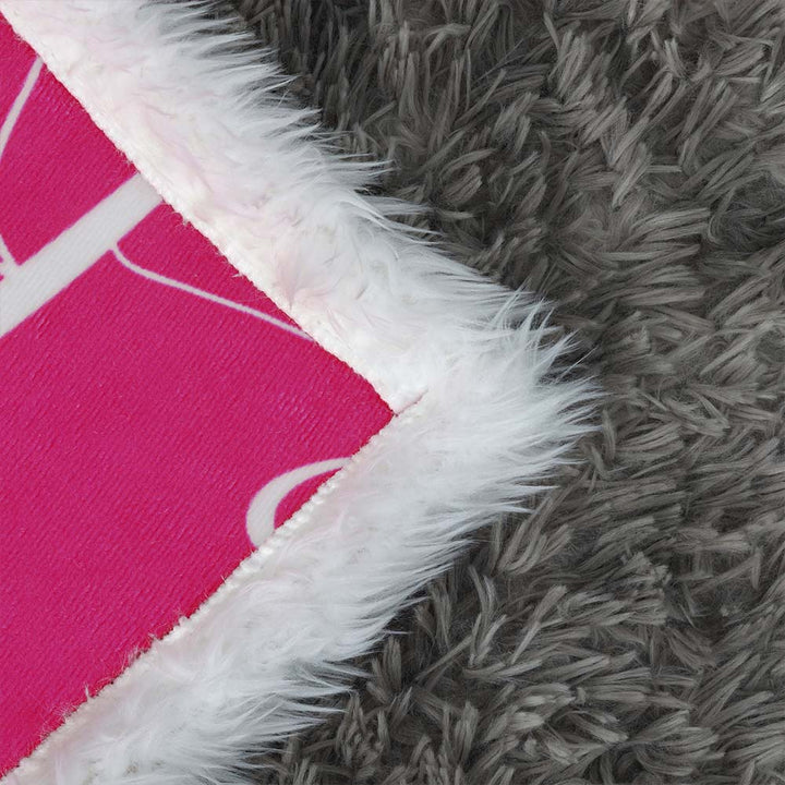 Personalised Plush Sherpa Blankets Heart Script Name Personalised Blanket