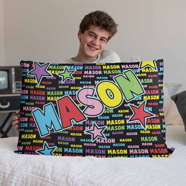 Custom Design Personalised 50x75cm / Mason Flashing Stars Personalised Pillow Cases