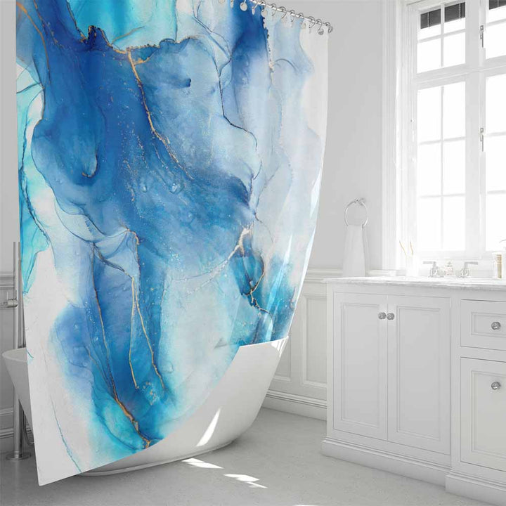 Marble Natadola Beach Marble Shower Curtain