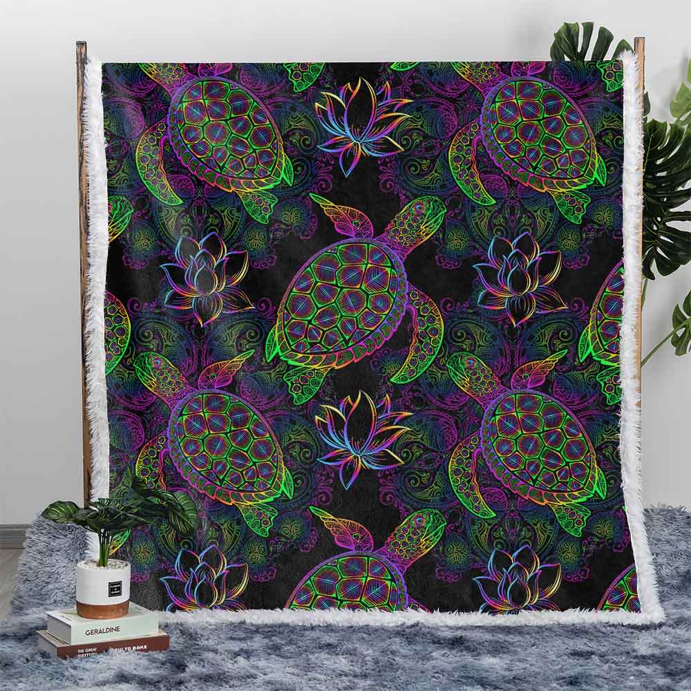 Neon Sea Turtle Sherpa Blanket Australia – Little Squiffy
