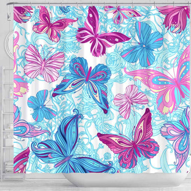 Pastel Butterflies Pastel Butterflies Shower Curtain