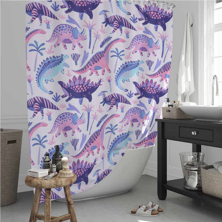 Pastel Dinosaurs Pastel Dinosaurs Shower Curtain
