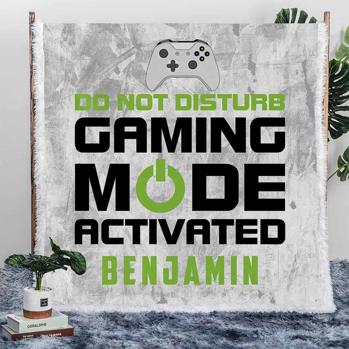 Personalised Plush Sherpa Blankets Gaming Mode Activated Personalised Blanket