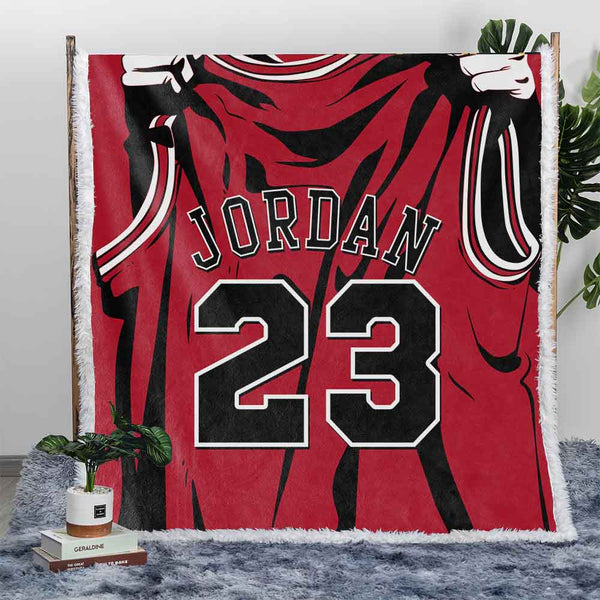 Personalised Plush Sherpa Blankets 75x100cm / Red Basketball Jersey Red Personalised Blanket