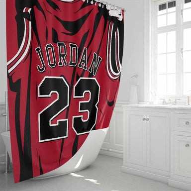 Personalised Basketball Jersey Red Personalised Shower Curtain