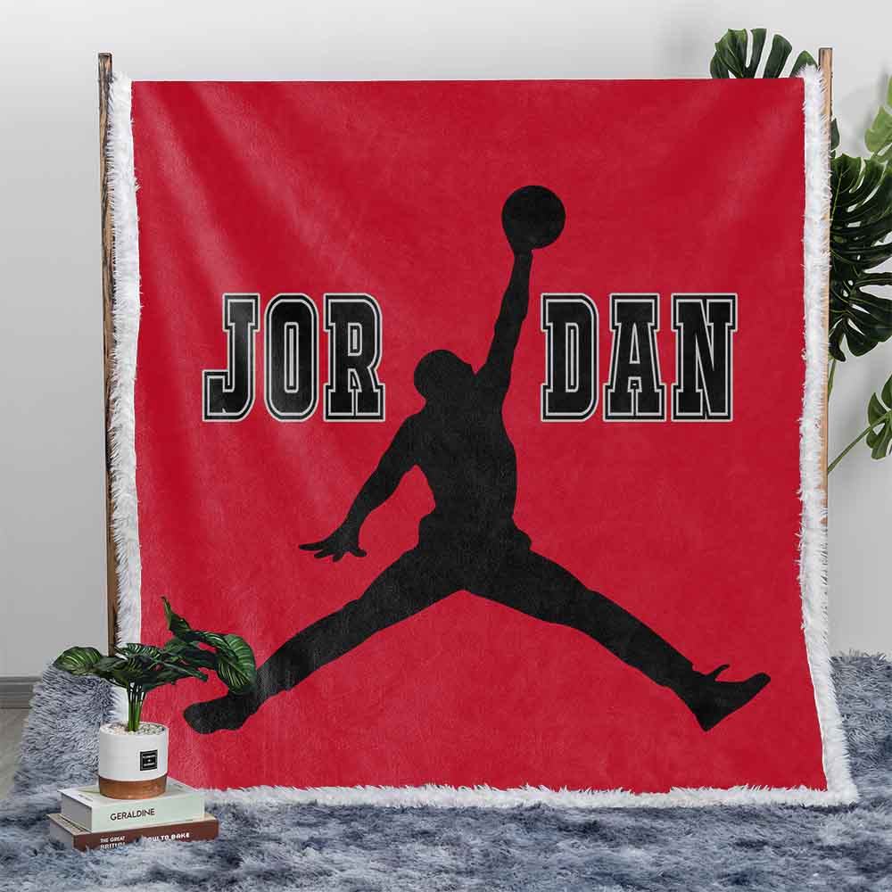 Personalised Plush Sherpa Blankets Jordan Basketball Personalised Blanket