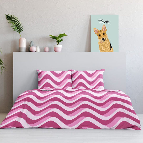 Pink Waves Pink Waves Quilt Cover Set