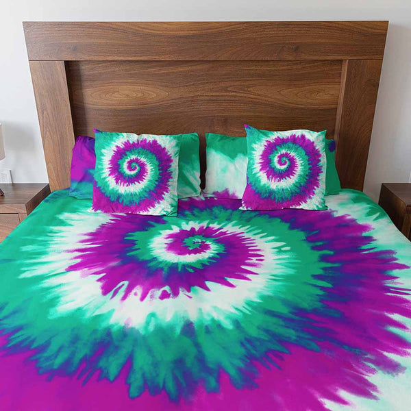 Tie Dye Purple Teal Tie Dye Quilt Cover Set