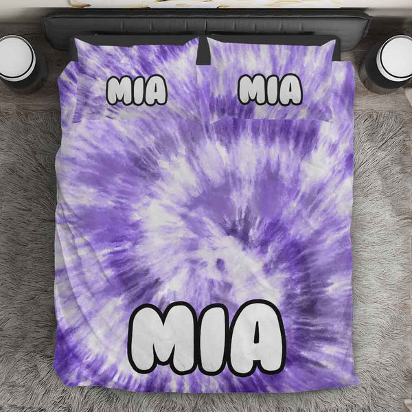 Tie Dye Purple Tie Dye Personalised Quilt Cover Set