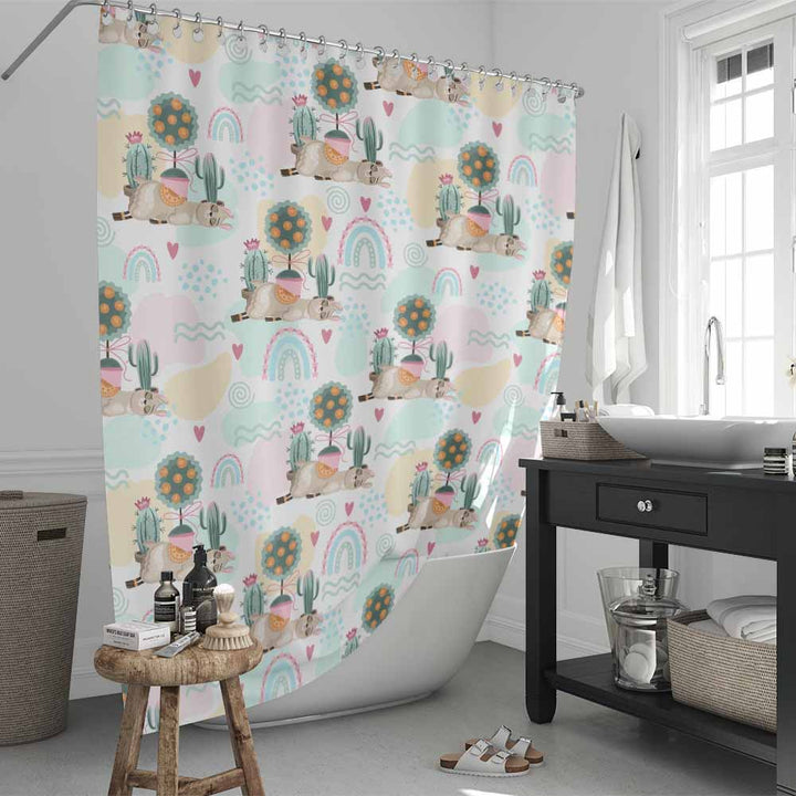 Rainbow Llama Rainbow Llama Shower Curtain