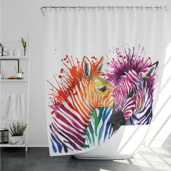 Rainbow Zebra Rainbow Zebra Shower Curtain