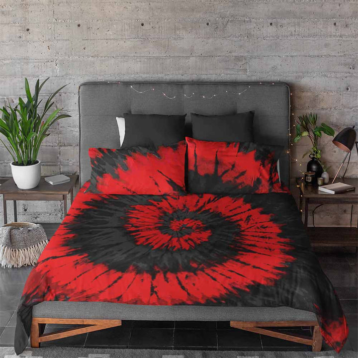 Tie Dye Red Black Tie Dye Quilt Cover Set