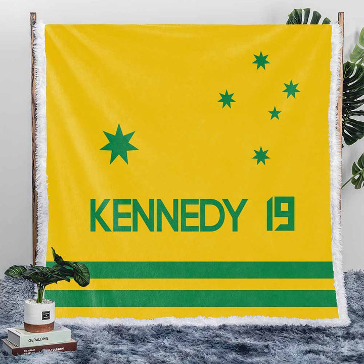 Personalised Plush Sherpa Blankets Southern Cross Soccer Personalised Blanket