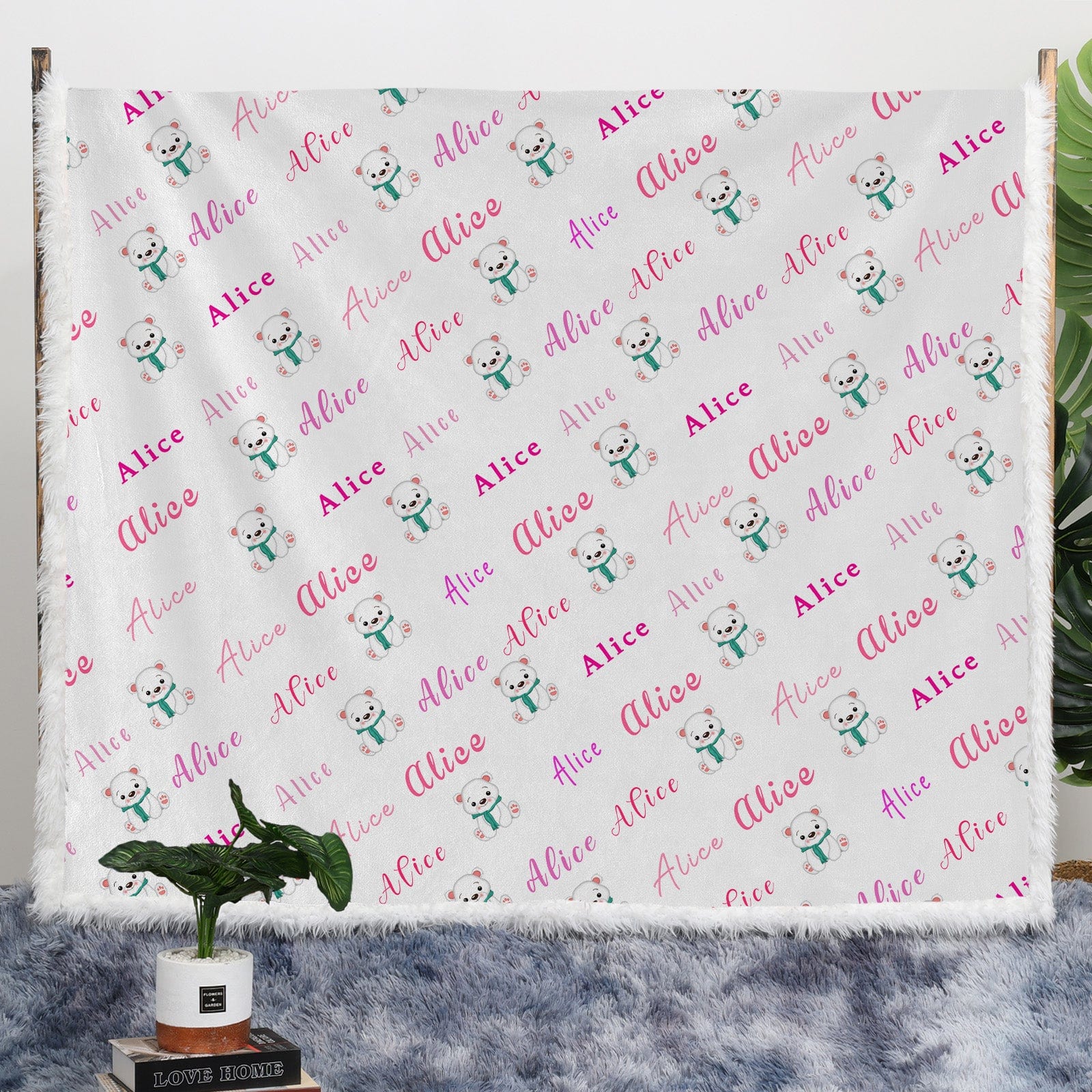 Teddy Name Script Personalised Blanket Australia – Little Squiffy