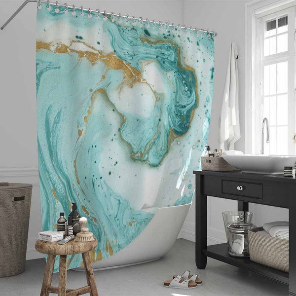 Marble Twilight Beach Marble Shower Curtain