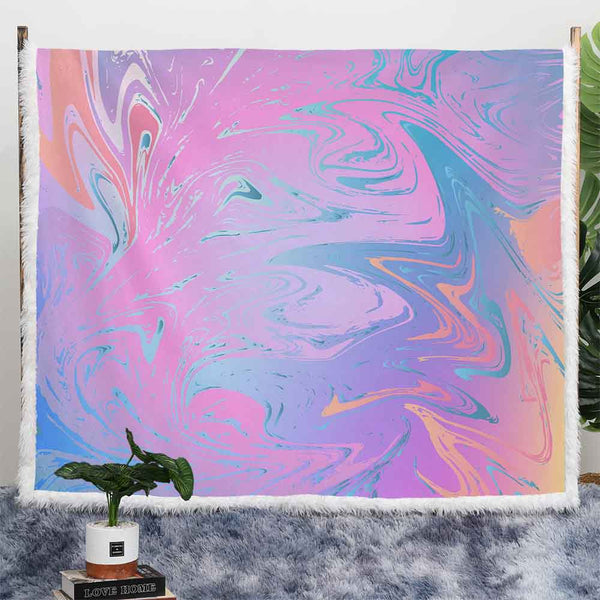 Marble Plush Sherpa Blankets Unicorn Marble Blanket