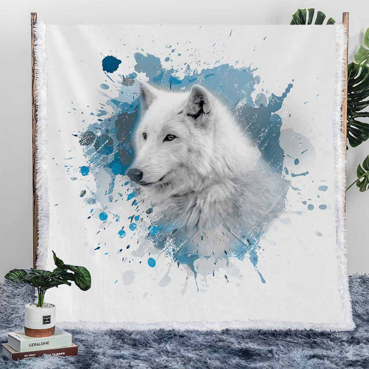 Wolf Plush Sherpa Blankets Wolf Blanket