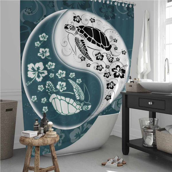 Yin Yang Sea Turtles Yin Yang Sea Turtles Shower Curtain