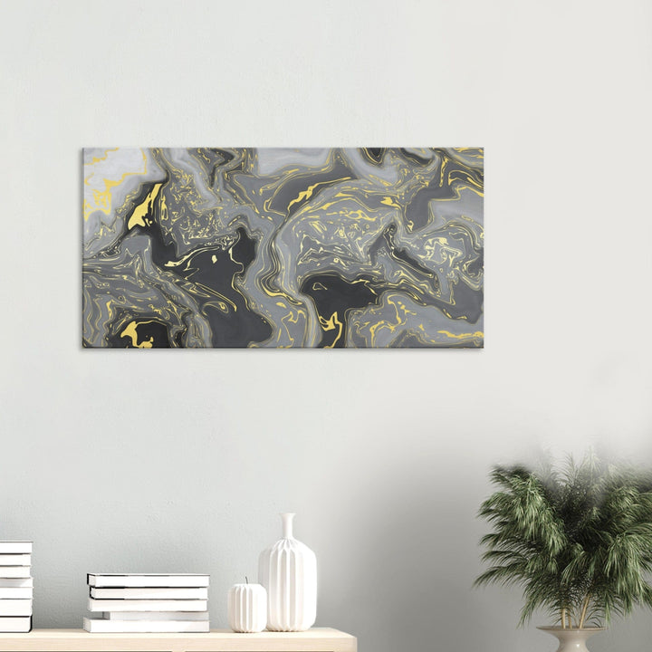 Little Squiffy Print Material 50x100 cm / 20x40″ / Horizontal Kiamas Black Marble Canvas Wall Art