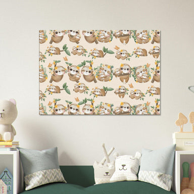 Little Squiffy Print Material 70x100 cm / 28x40″ / Horizontal Cute Sloth Canvas Wall Art
