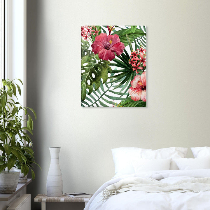 Little Squiffy Print Material 60x75 cm / 24x30″ Tropical Hibiscus Canvas Wall Art