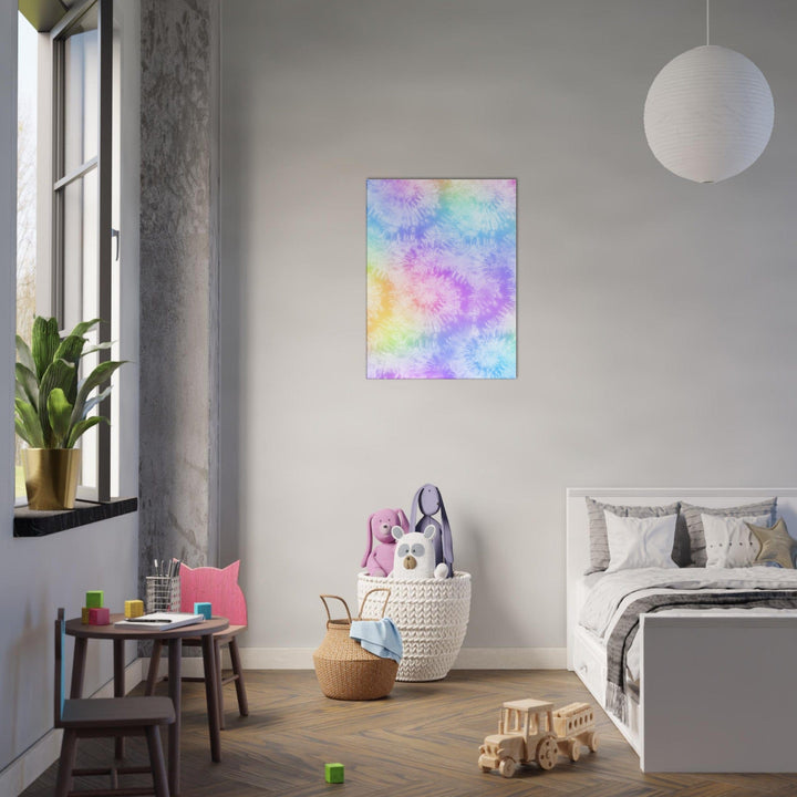 Little Squiffy Print Material 60x80 cm / 24x32″ / Vertical Rainbow Tie Dye Canvas Wall Art