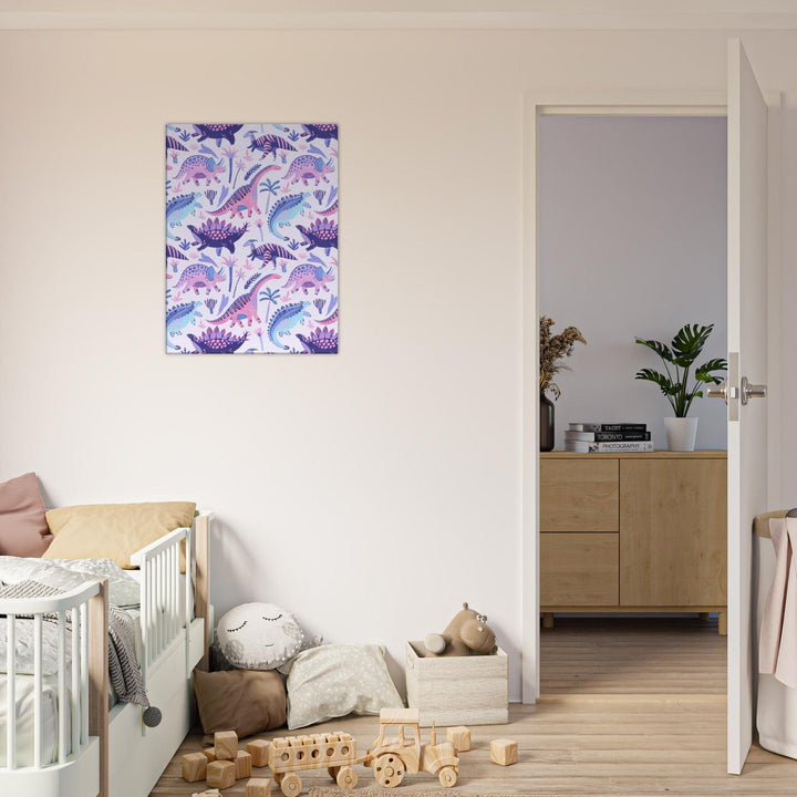 Little Squiffy Print Material 60x80 cm / 24x32″ / Vertical Pastel Dinosaurs Canvas Wall Art