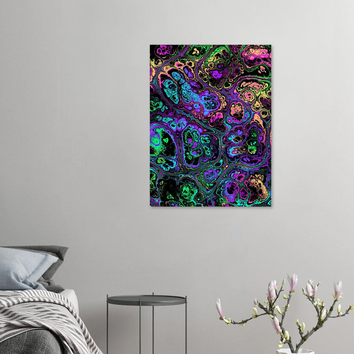 Little Squiffy Print Material 60x80 cm / 24x32″ / Vertical Neon Psychedelic Marble Aluminum Print Wall Art