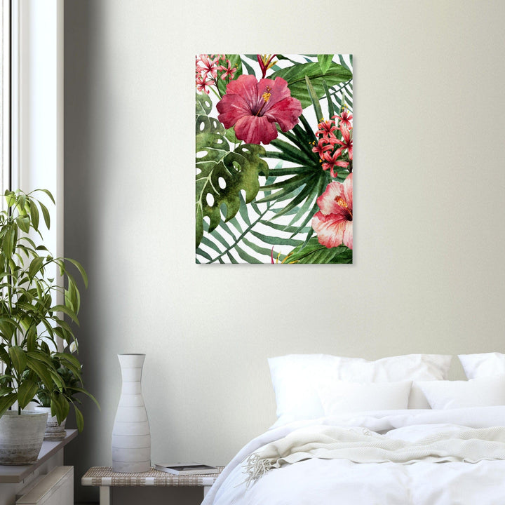 Little Squiffy Print Material 60x80 cm / 24x32″ Tropical Hibiscus Canvas Wall Art