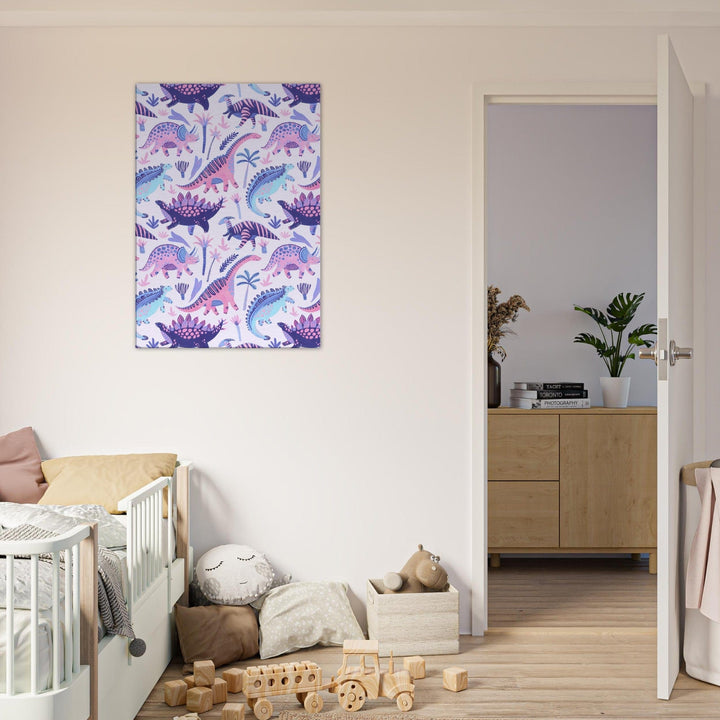 Little Squiffy Print Material 70x100 cm / 28x40″ / Vertical Pastel Dinosaurs Canvas Wall Art