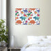 Little Squiffy Print Material 60x90 cm / 24x36″ / Horizontal Floral Dinosaurs Canvas Wall Art