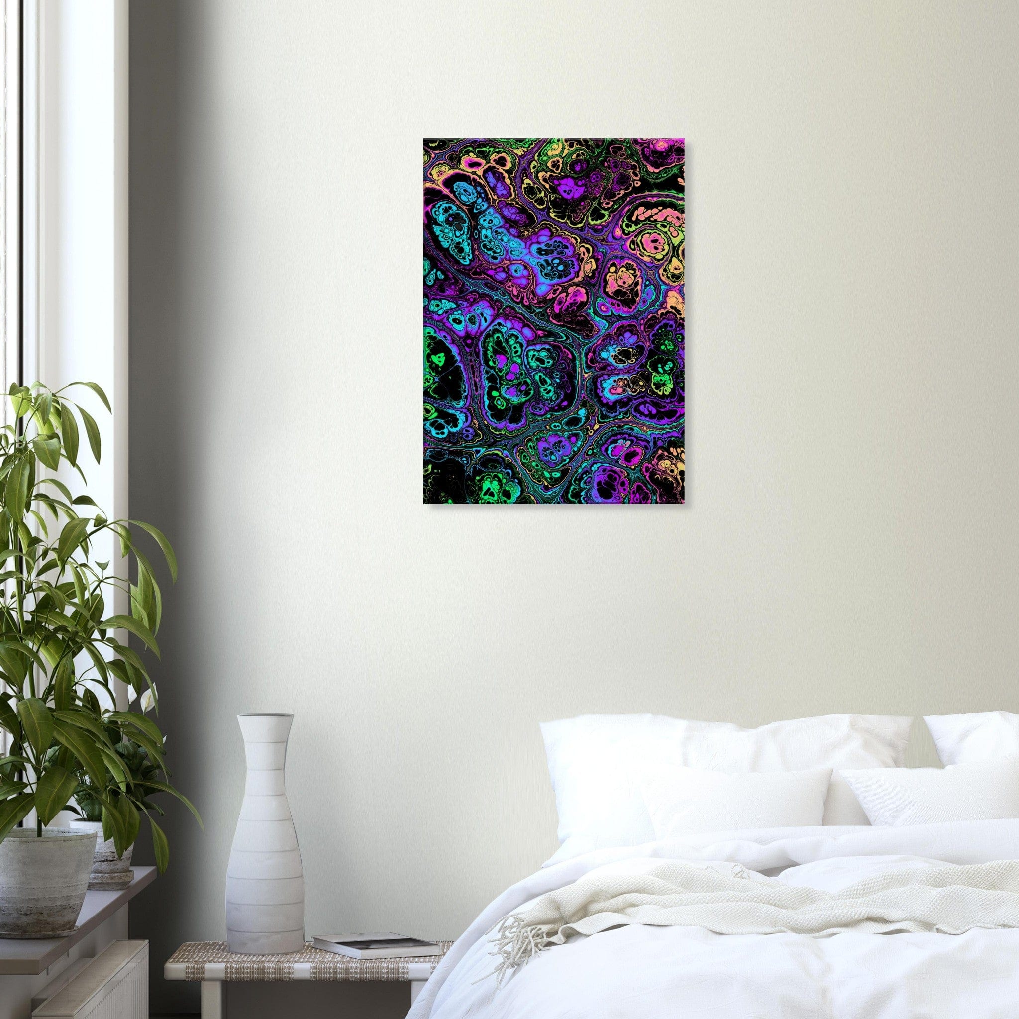 Marble Print Material 50x70 cm / 20x28″ / Vertical Neon Psychedelic Marble Canvas Wall Art