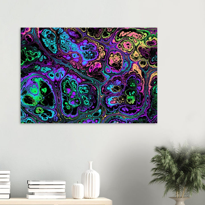 Little Squiffy Print Material Neon Psychedelic Marble Aluminum Print Wall Art