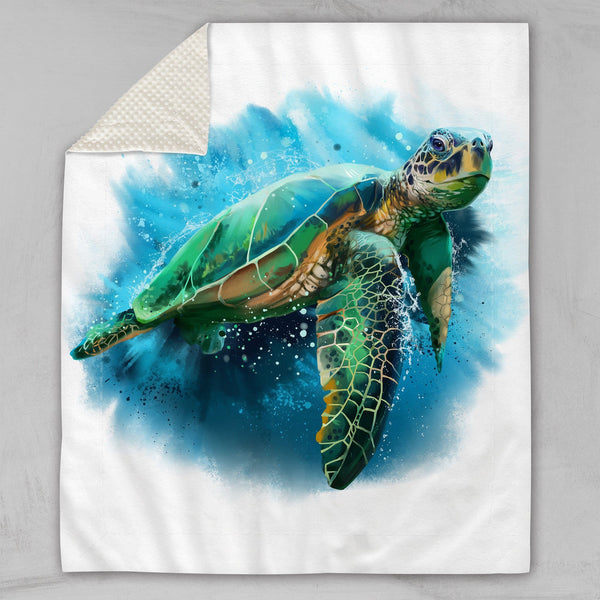 Queen Of Turtles Queen Of Turtles Deluxe Minky Blanket