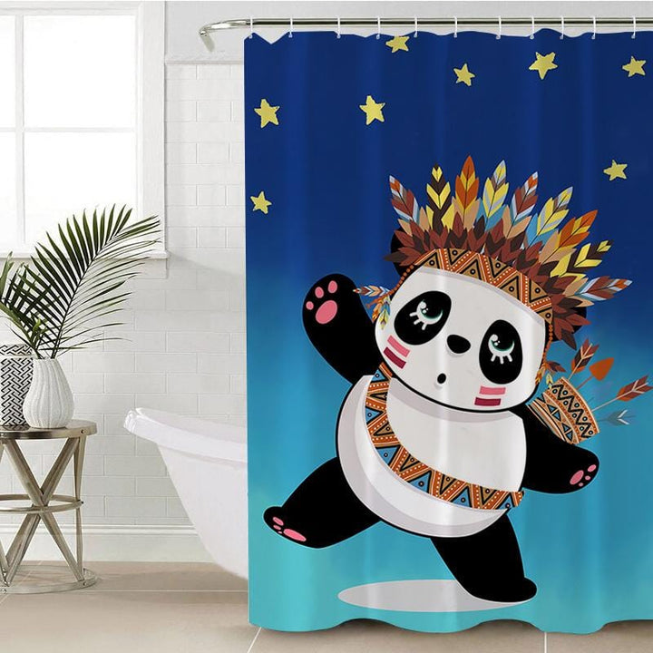 Tribal Panda Tribal Panda Shower Curtain